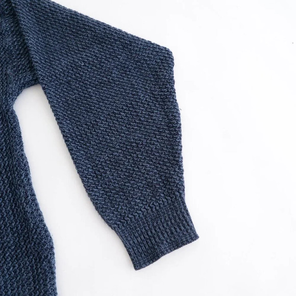 Vintage David Taylor Navy Fine Knit 3D Eclectic Grandpa V Neck Sweater Medium - Picture 4 of 9